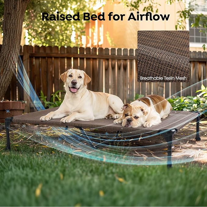 Veehoo Cooling Raised Dog Bed + Removable Double Dog Bed Cushion - Image 6