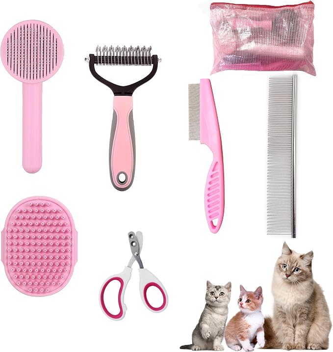 Cat Grooming Brush Kit 6 Tools by POSAPET