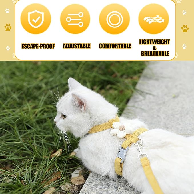 LeLehome Cat Harness and Leash Set Escape Proof Comfortable Lightweight - Image 5