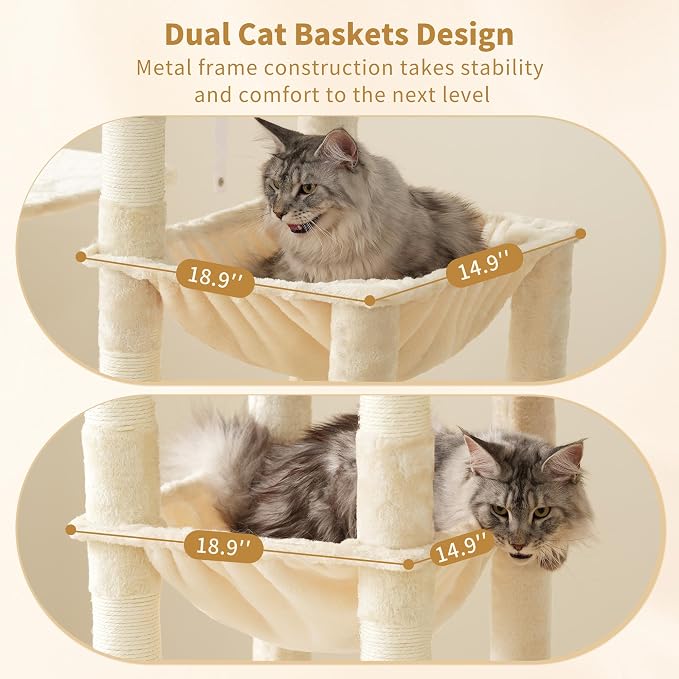 Heybly Cat Tree, 71-Inch Tall Cat Tower - Image 5