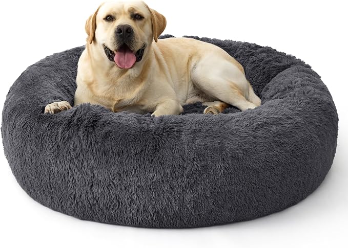 Bedsure Calming Dog Bed for Extra Large Dogs - 45in Donut Washable Large Pet Bed by BEDSURE