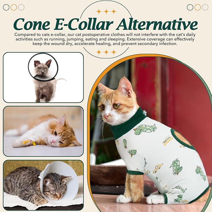DENTRUN Cat Surgery Recovery Suit Female Male Soft Onesie, Kitten Surgical - Image 7