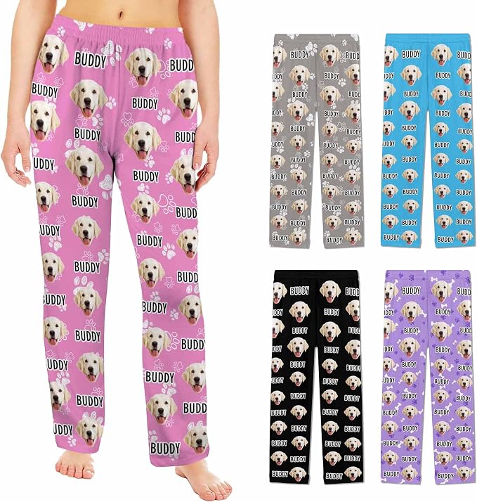 Custom Pajama Pants Women Personalized Face Pajamas Bottom Couple Pajama Pants by MYESCUSTOM