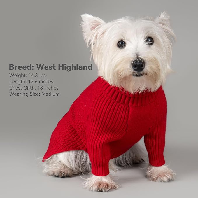 cyeollo Dog Christmas Sweaters for Medium Dogs Male, Stretchy Warm Turtleneck - Image 9