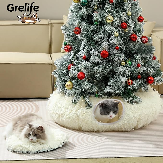 Grelife Cat Tunnel Bed for Indoor Cats, Cute Cat Tunnel Toys, Cat Donut Tunnel - Image 8
