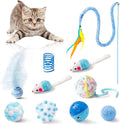 MALLMALL6 10Pcs Cat Toy Set Including Cat Springs Feather Teaser Wand Mice by MALLMALL6