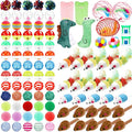 Lenwen 100 Pcs Cat Toys Set Bulk Cat Fur Mice Toys Variety Plastic Ball by Lenwen