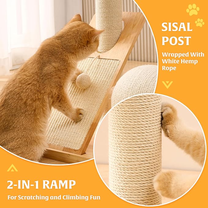 HITTITE Solid Wood Cat Tree Tower - Image 3