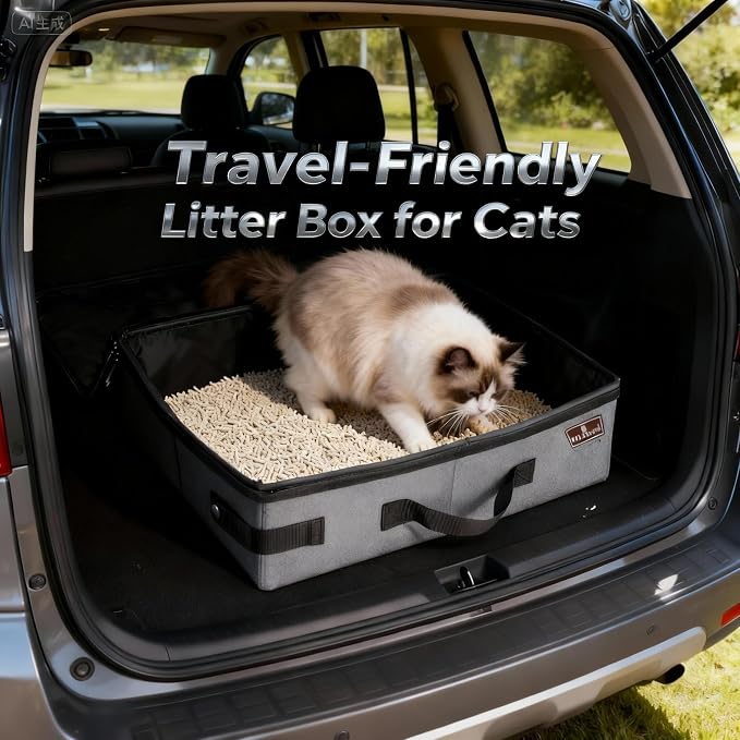 HiCaptain Portable Litter Box for Cats, Cat Travel Litter Box - Image 2