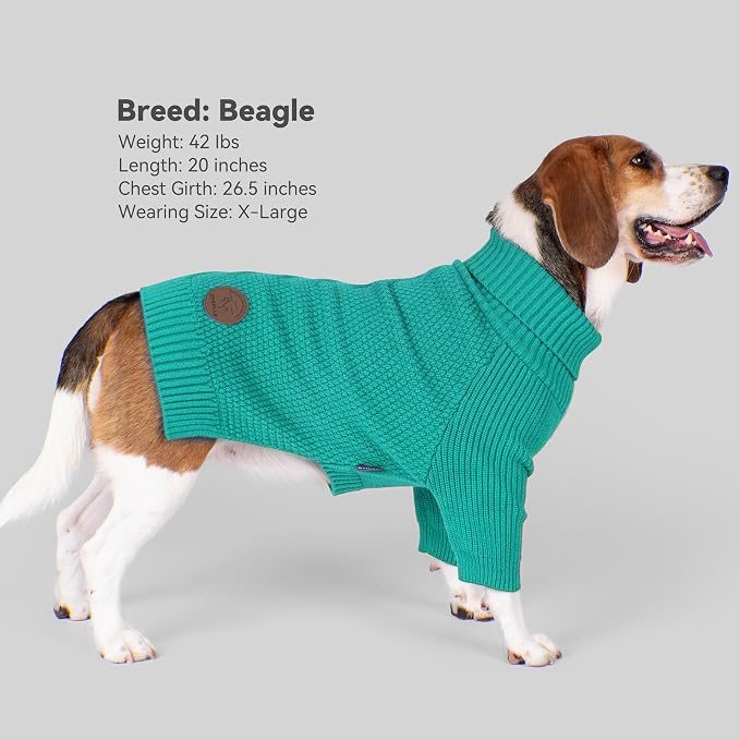 cyeollo Fleece Dog Sweaters for Medium Dogs Male, Stretchy Warm Turtleneck - Image 7