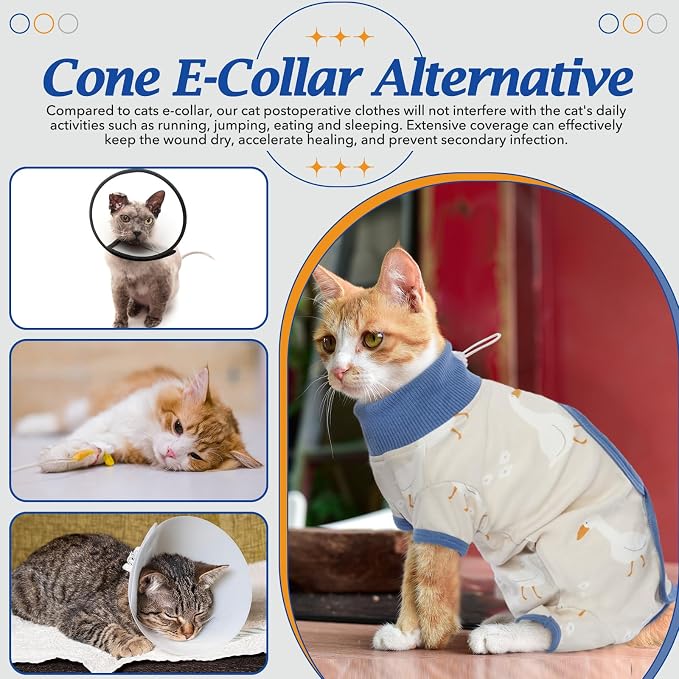 DENTRUN Cat Surgery Recovery Suit Female Male Soft Onesie, Kitten Surgical - Image 6