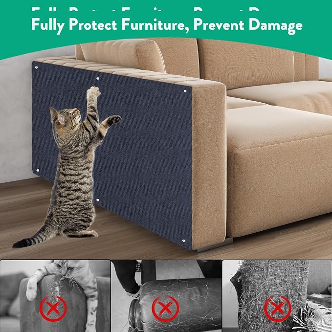 Cat Scratcher Mat, 78.7"x15.8" Cat Scratch Couch Furniture Protector, Trimmable - Image 3