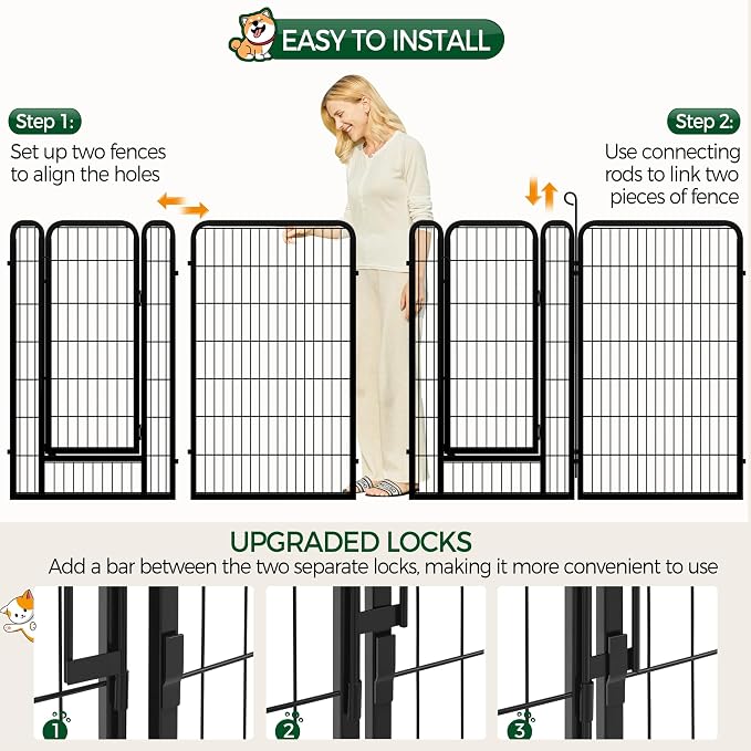 Yaheetech Dog Playpen Outdoor, 47 inch 12 Panels Dog Pen Indoor Heavy Duty - Image 5
