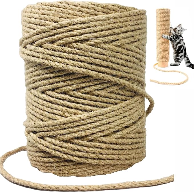Sisal Rope for Cat Scratcher, Rope for Cat Scratch Post 5mm 164FT Jute Twine by SONQUEEN