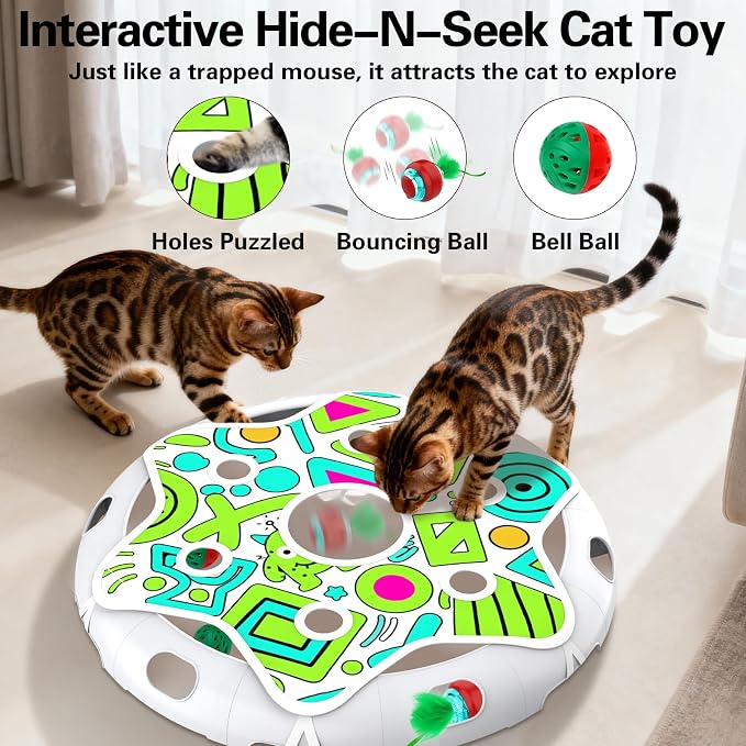 Interactive Cat Toy Playset, Hide and Seek Toy - Image 2