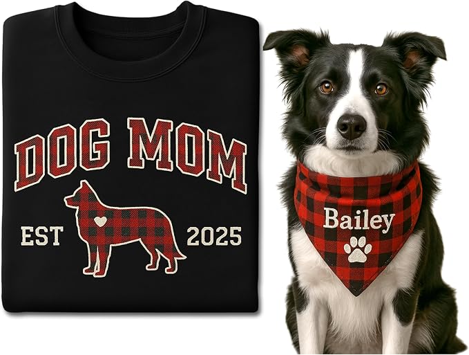 NAZENTI Personalized Dog Mom Sweatshirt, Cat Lovers Gift, Matching Dog and by Nazenti