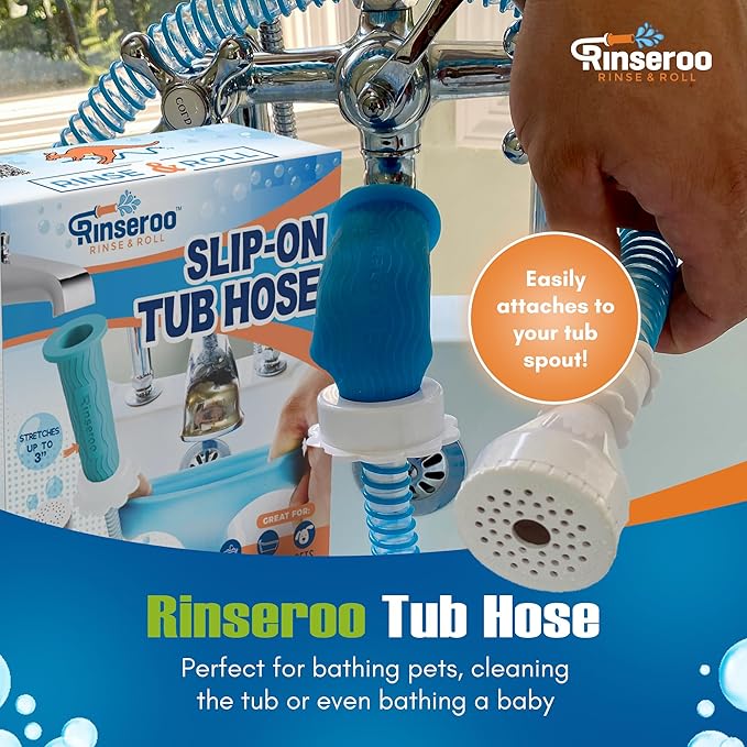 Rinseroo: Slip-On Tub Hose – As Seen on Shark Tank – 5ft Flex Bathtub Faucet - Image 2
