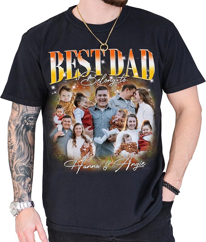 Custom Dad Shirt Personalized Picture T-Shirt by Pikurluv