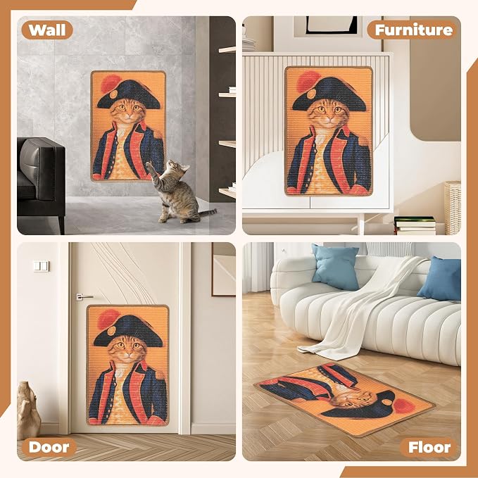 Sisal Cat Scratcher Mat, Cat Wall Scratcher - Image 6