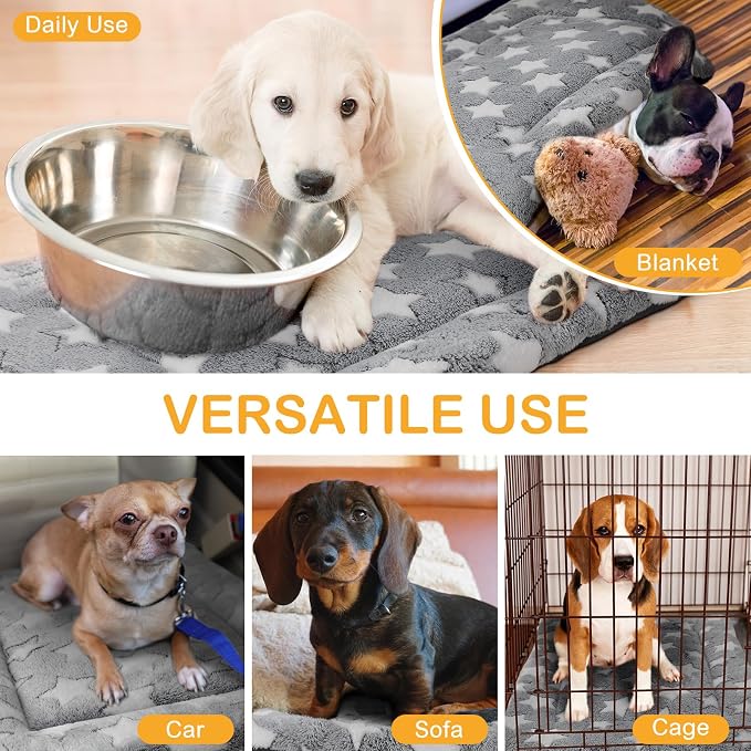 VitalCozy 4 Pcs Dog Crate Pads, Ultra Soft Warm Washable Anti-Slip Kennel Bed - Image 4