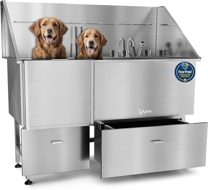 KANIS Professional Dog Washing Station 304 Stainless Steel Pet Wash Sink by KANIS