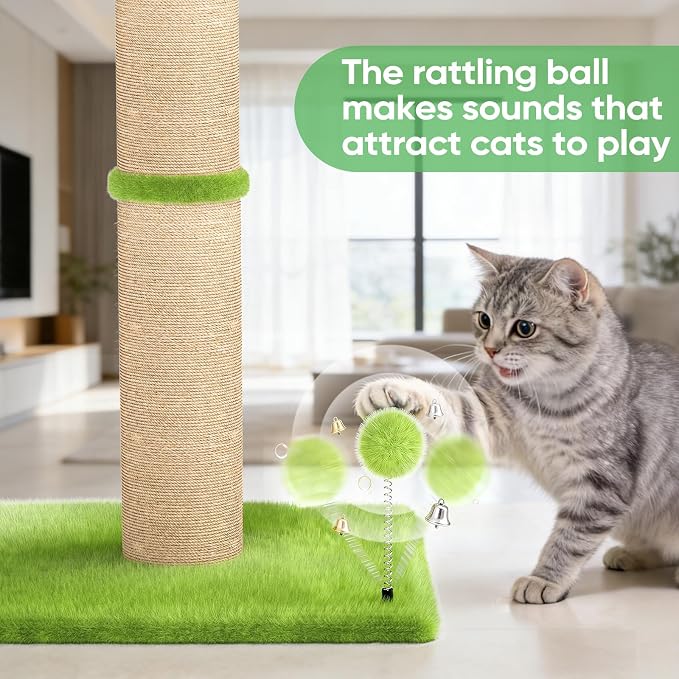 XiaZ Cat Scratching Post 34'' Tall, Cat Tower Scratcher Extra Wide 15.8" Stable - Image 6