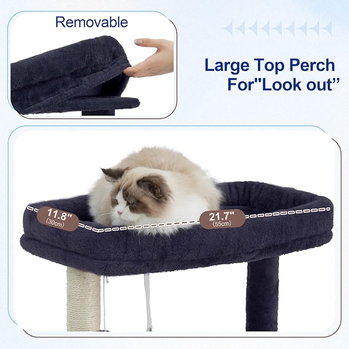Cat Tree for Indoor Cats Large Adult, 70.5'' Cat Tower - Image 4