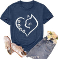 Cat Shirts for Women Cat Mom Tshirts Pet Lover Shirt Cats Paw Print Tee Tops by sallrue