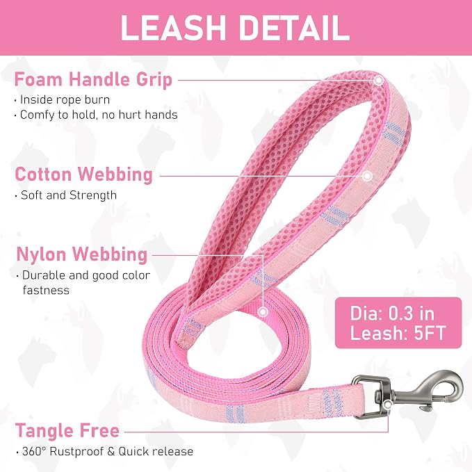 GAMUDA Small Dog Harness Collar and Leash Set, Step in No Chock No Pull Soft - Image 5