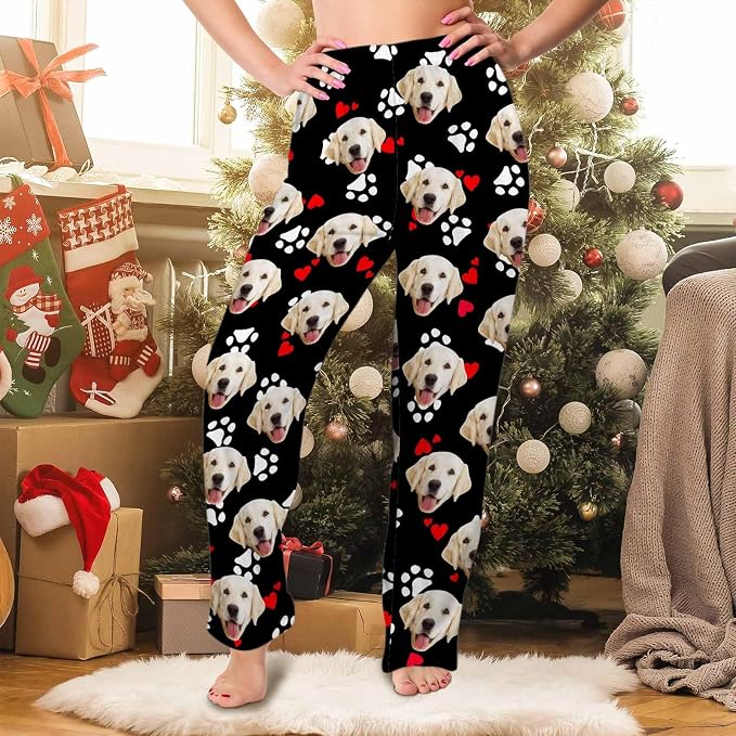 Custom Pajama Pants Women Personalized Face Pajamas Bottom Couple Pajama Pants - Image 3