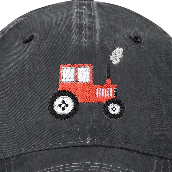 Embroidered Baseball Cap Adjustable Vintage Washed Distressed Denim Baseball Hat - Image 2
