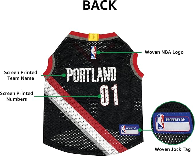 Pets First NBA Portland Trailblazers Dog Jersey, X-Small- Tank Top Basketball - Image 5