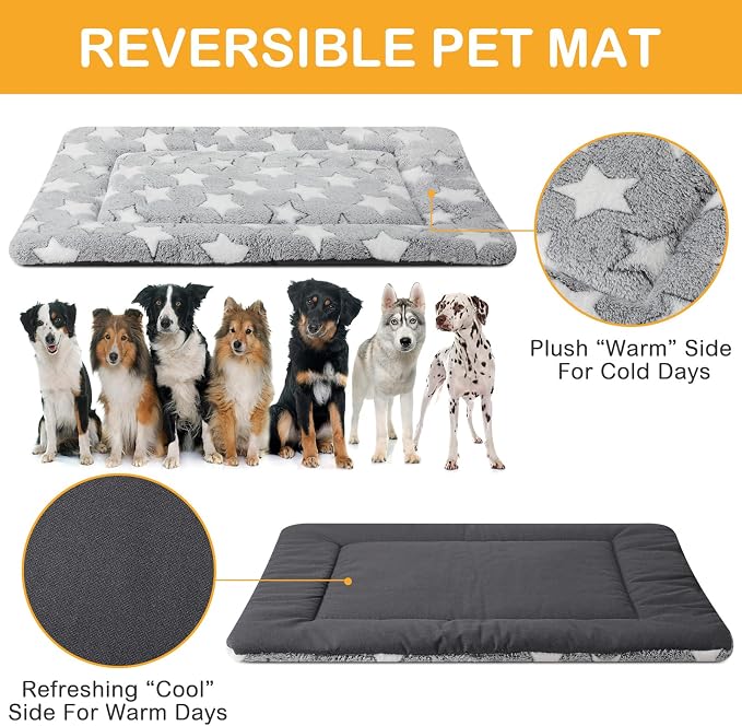 VitalCozy 4 Pcs Dog Crate Pads, Ultra Soft Warm Washable Anti-Slip Kennel Bed - Image 3