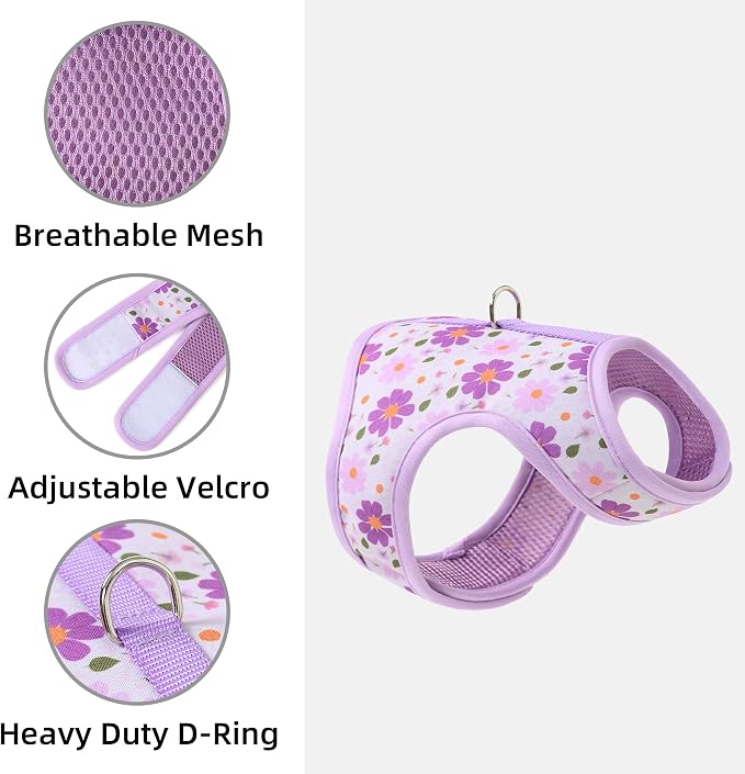 Mile High Life Dog Harness, Air Mesh Floral Vest Harness - Image 7