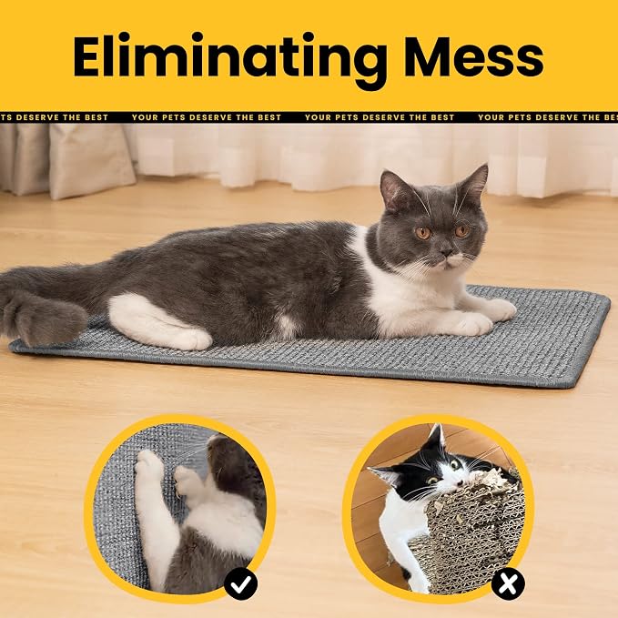 Extra Large Cat Scratcher Mat, Natural Sisal Cat Scratching Pad - Image 7