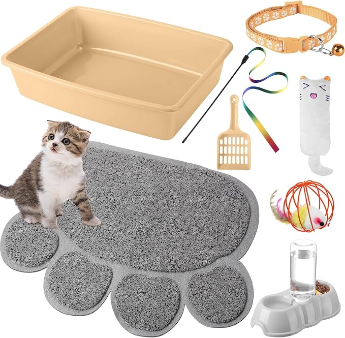 7 Pcs Small Cat Kitten Starter Kit Cat Litter Box by Tioncy