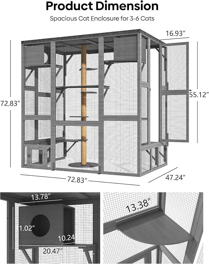 Catio Outdoor Cat Enclosure, Walk-in Large Catio - Image 2