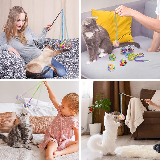 Retro Shaw Cat Toys Balls, Interactive Kitten Toys - Image 6