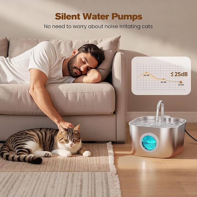 Cat Water Fountain Stainless Steel: Pet Fountains - Image 5