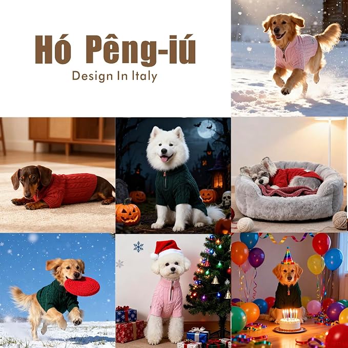 Small/Medium Dog Sweater, Warm Dog Winter Coat w/Sleeves, Comfortable High Neck - Image 4