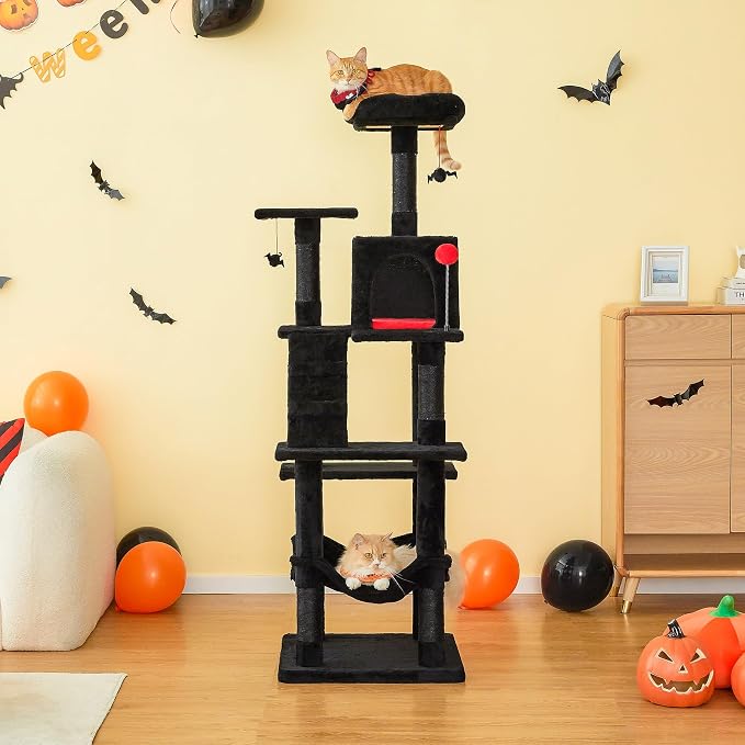MWPO Gothic Cat Tree for Indoor Cats, 63.8 Inches Multi-Level Cat Tower - Image 8