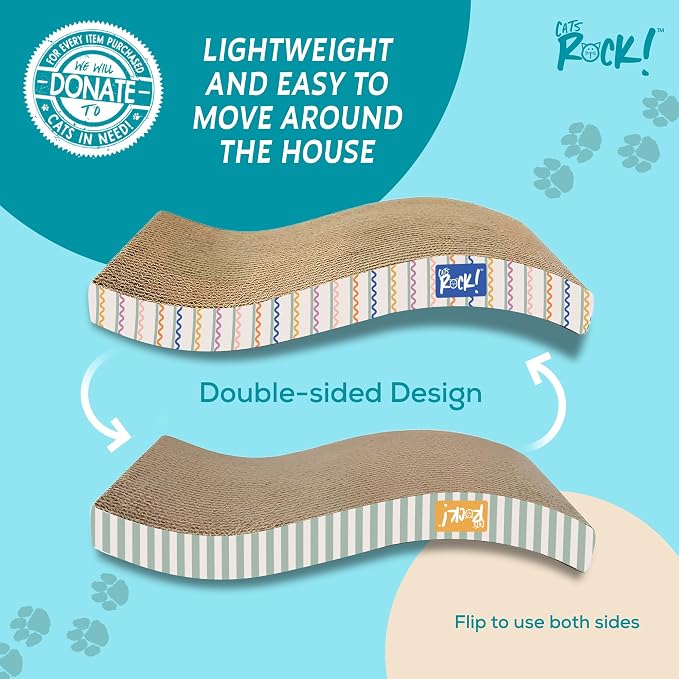 Cats Rock Scratching Board for Indoor Cats, Corrugated Cardboard Cat Scratcher - Image 6