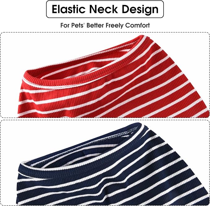 Koneseve Dog Vest Lightweight Stretchy Dog T-Shirts Soft Cool Sleeveless Stripe - Image 7