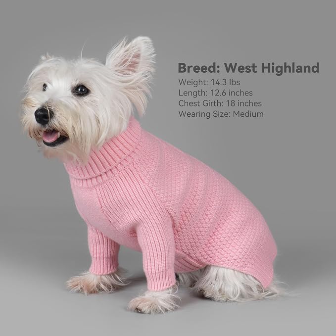 cyeollo Dog Sweater Warm Turtleneck Knitwear Pullover Sweaters - Image 8
