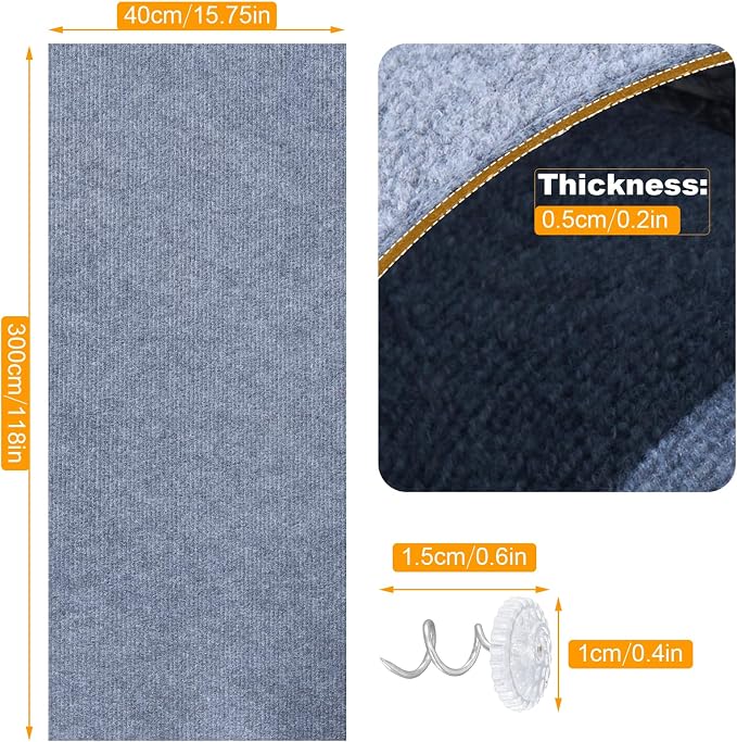 Large Cat Scratching Mat, Trimmable Wall Climbing Carpet, Couch Protector - Image 3