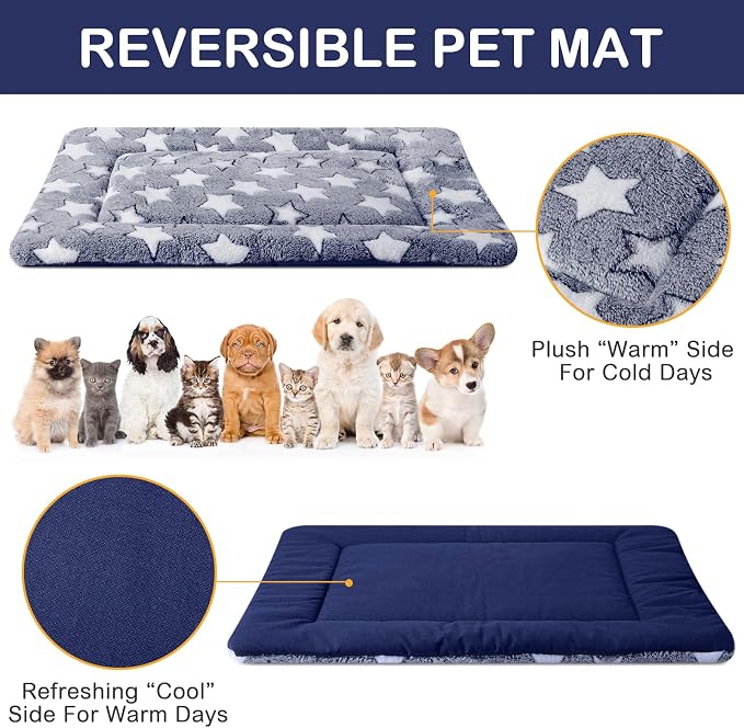 VitalCozy 4 Pcs Dog Crate Pads, Ultra Soft Warm Washable Anti-Slip Kennel Bed - Image 3