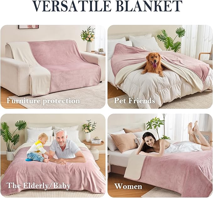 Waterproof Blanket 60"x80" for Adults, Reversible Waterproof Bed Cover for Dogs - Image 3