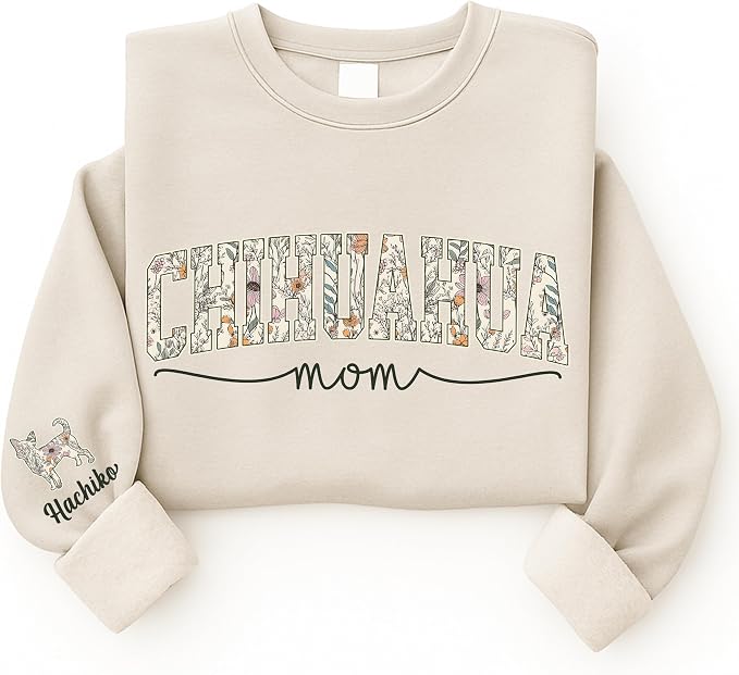 Personalized Dog Mom Sweatshirt, Dog Lover Crewneck, Gift Idea - Image 4