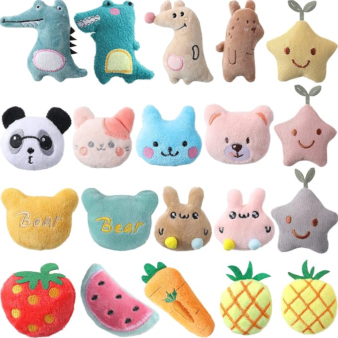 Gejoy 20 Pieces Catnip Toys for Indoor Cat Plush Kitten Cat Chew Toys Catnip by Unknown