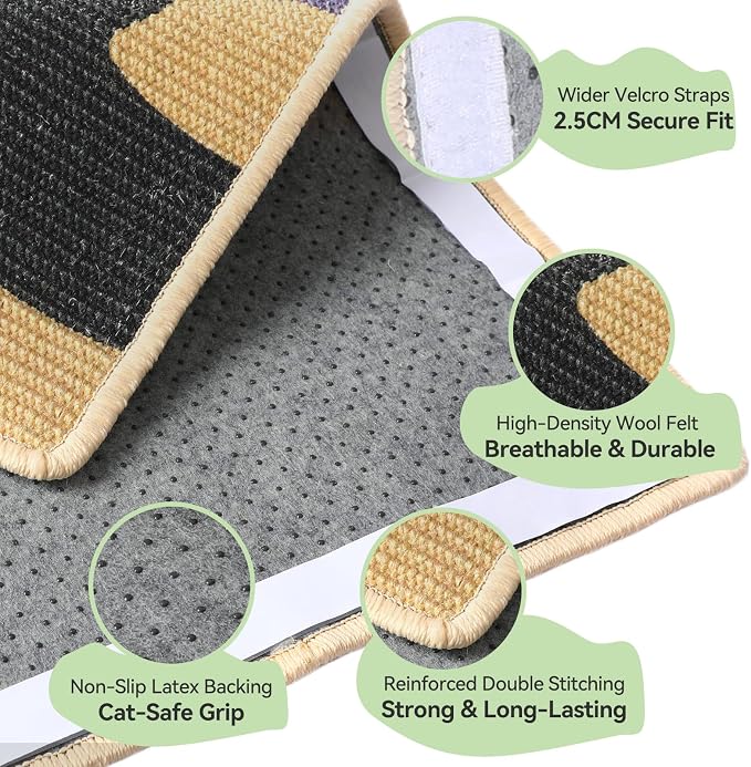 3-in-1 Sisal Cat Scratcher Mat 23.6x15.7'' Protects Carpet Couch & Furniture - Image 3
